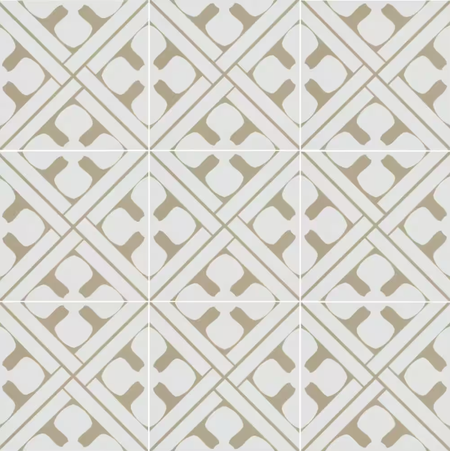 Magnolia 8 in. x 8 in. Matte Porcelain Encaustic Floor and Wall Tile (5.16 sq. ft./Case) HTC