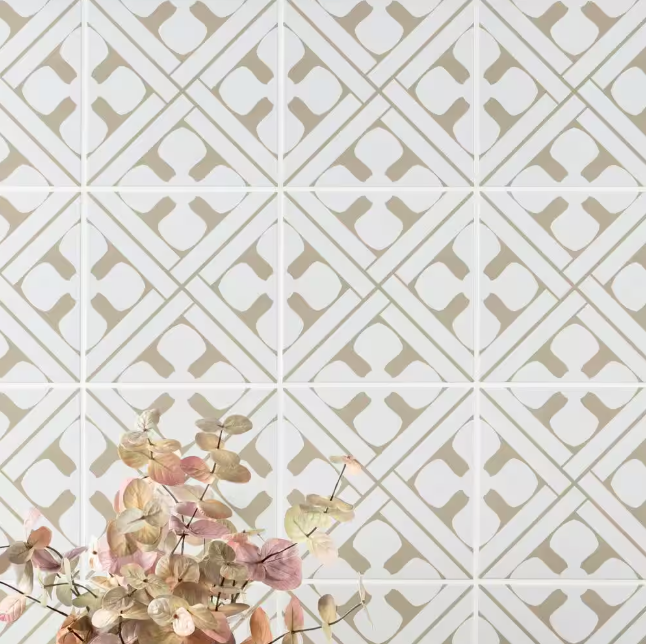 Magnolia 8 in. x 8 in. Matte Porcelain Encaustic Floor and Wall Tile (5.16 sq. ft./Case) HTC