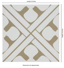 Magnolia 8 in. x 8 in. Matte Porcelain Encaustic Floor and Wall Tile (5.16 sq. ft./Case) HTC