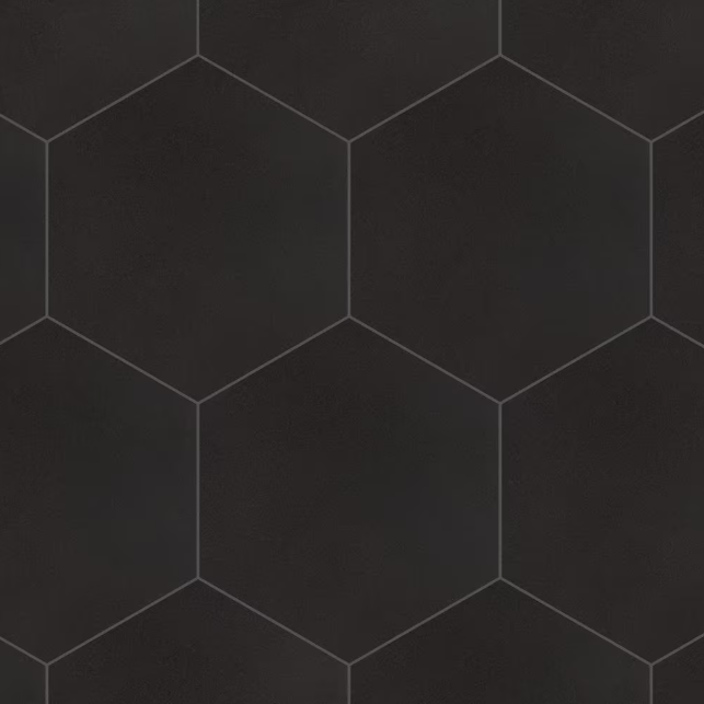 Textile Basic Hex Black 8-5/8 in. x 9-7/8 in. Porcelain Floor and Wall Tile HTC (11.5 sq. ft./Case)