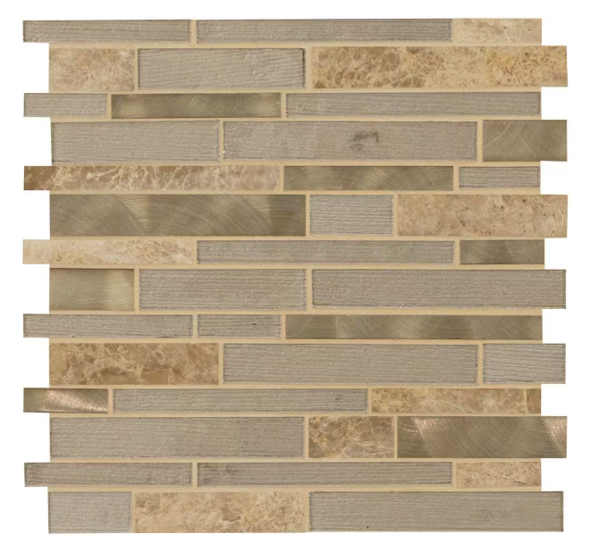 Champagne Bevel Toast 12 in. x 12 in. Textured Multi-Surface Mosaic Tile by MSI (1 sq. ft./Each)