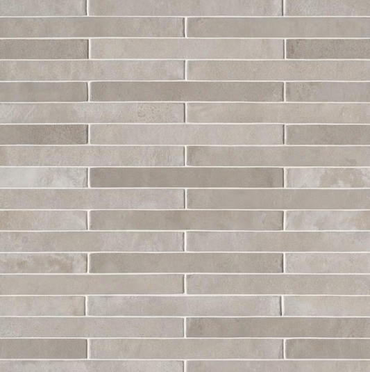 Flamenco Whales Gray Brick 2 in. x 18 in. Glossy Porcelain Floor and Wall Tile (8 sq. ft./Case)