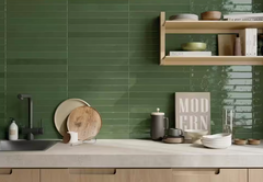 Flamenco Racing Green Brick 2 in. x 18 in. Polished Porcelain Floor and Wall Tile (8 sq. ft./Case)
