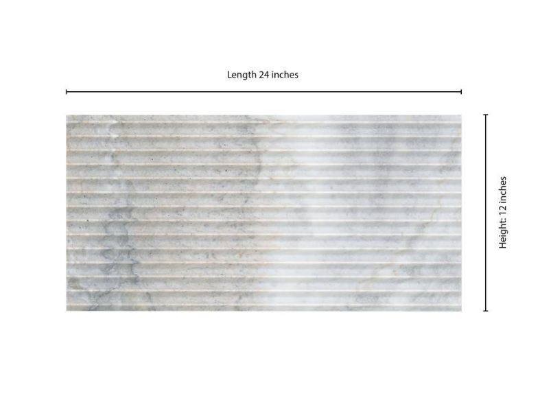 Arabescato Venato Valentino Fluto 12 in. x 24 in. Honed Marble Fluted Wall Tile by MSI (4 sq. ft./Case)