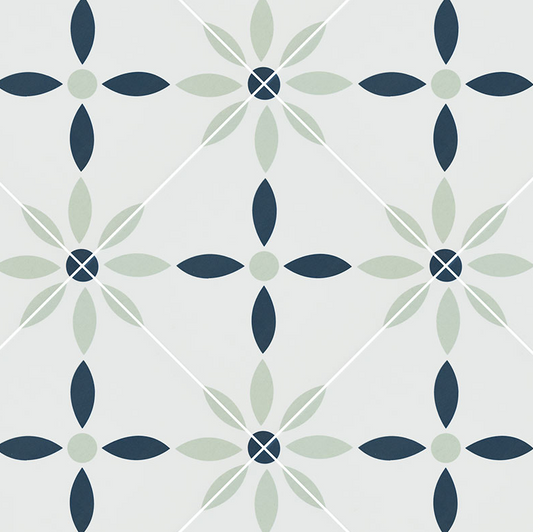 Greta Encaustic Tile Matte 8x8- 1 Piece