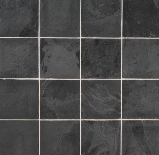 Montauk Black Classic Gauged Slate Tile, 12 in. x 12 in. Floor and Wall (10 sq. ft. / case)