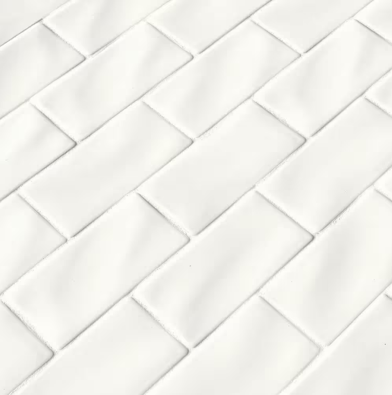 Whisper White Subway 3 in. x 6 in. Handcrafted Glossy Ceramic Subway Wall Tile by MSI (1 sq. ft./Case)