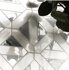 Calacatta Gold Italian Marble Geometrica Mosaic Tile Polished (Glossy)