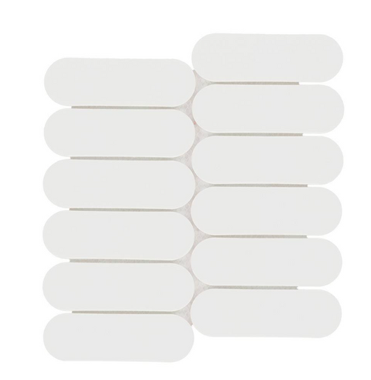 Bianco Glossy Ellipse 12 in. x 12 in. Glass Mesh-Mounted Mosaic Wall Tile by MSI