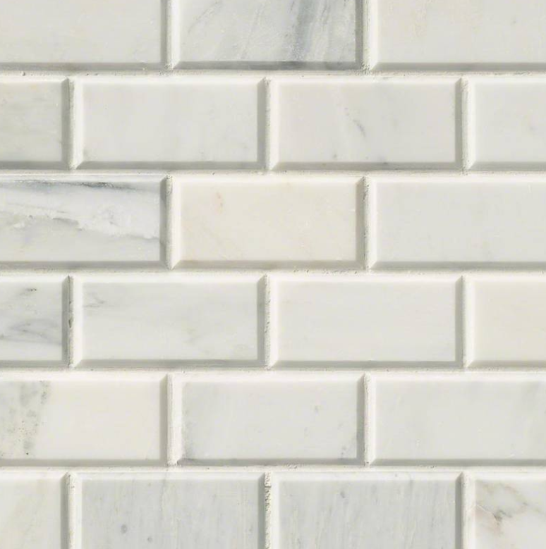 Arabescato Carrara Subway Tile 2x4 Honed