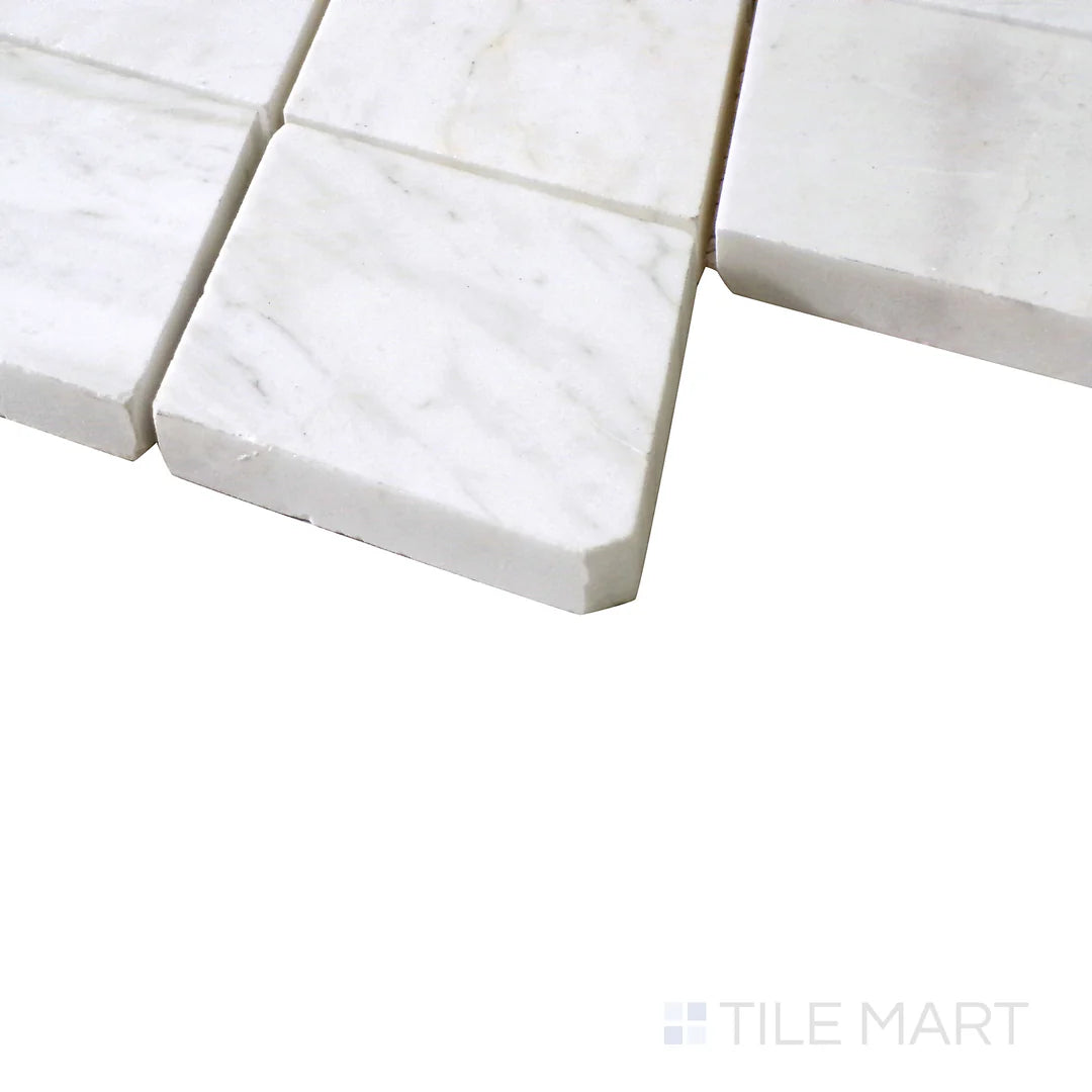 Calacatta Gold Italian Marble Large Diamond Mosaic Tile Polished