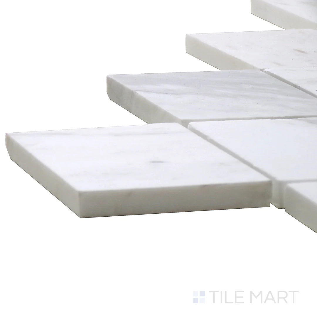 Calacatta Gold Italian Marble Large Diamond Mosaic Tile Polished