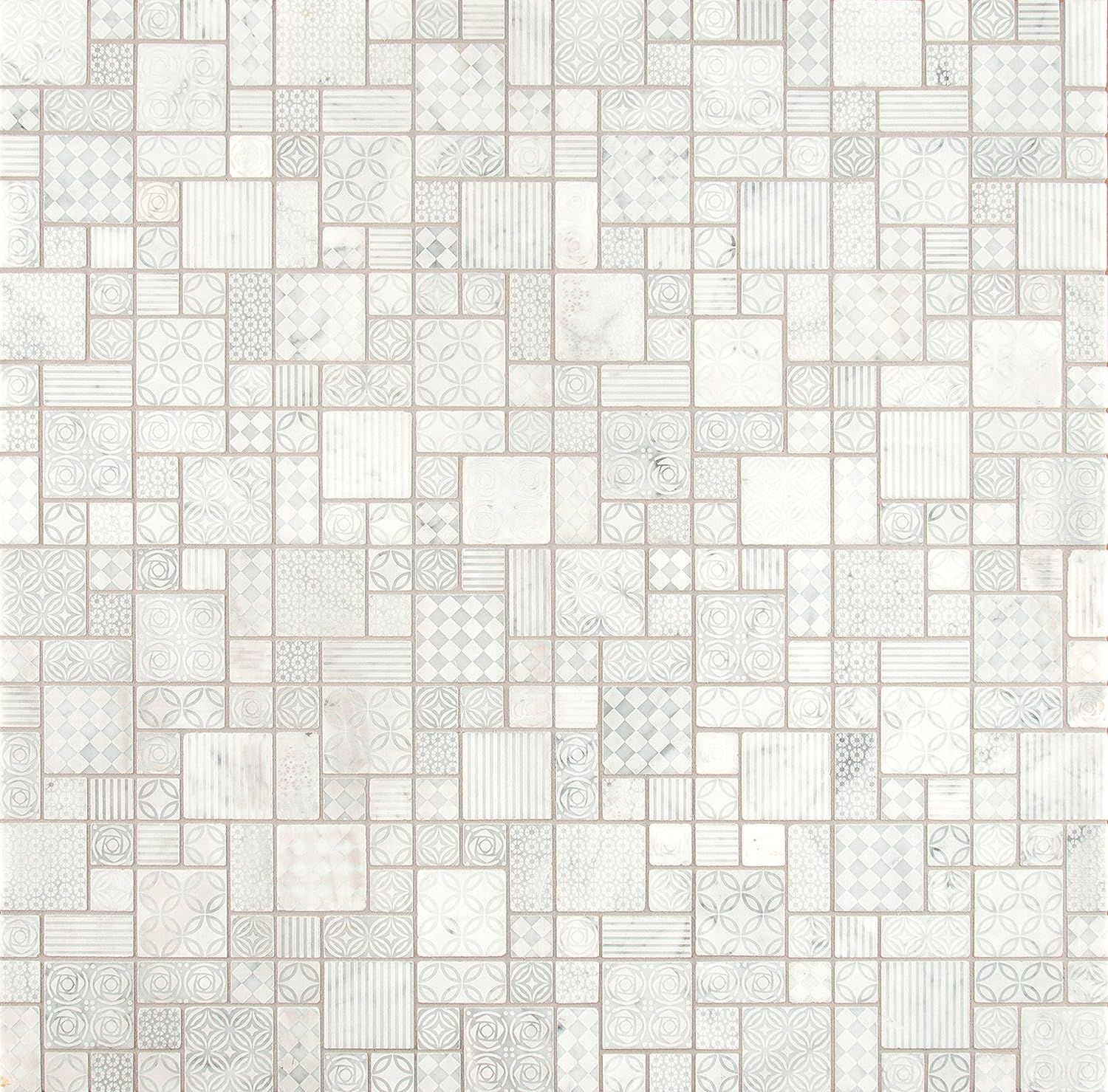 MS International TETBLA-10MM Mesh-Mounted Marble Encaustic Wall Tile (9.7 sq. ft. / case) Mosaic