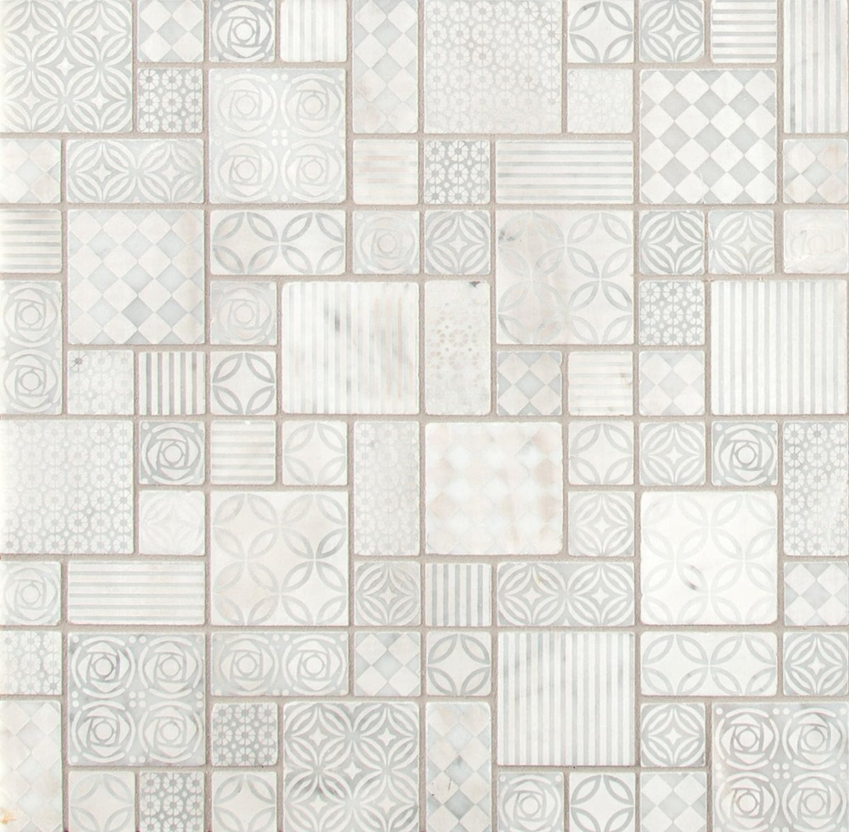 MS International TETBLA-10MM Mesh-Mounted Marble Encaustic Wall Tile (9.7 sq. ft. / case) Mosaic