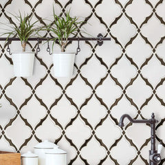 Victorian Light Arabesque 10.83 in. x 15.5 in. Glossy Porcelain Floor and Wall Tile by MSI (10.4 sq. ft./Case)