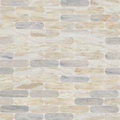 Angora Ellipse 12 in. x 12 in. Polished Marble Mesh-Mounted Mosaic Floor and Wall Tile by MSI (9.6 sq. ft. /Case)