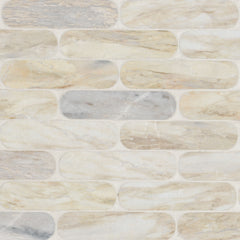 Angora Ellipse 12 in. x 12 in. Polished Marble Mesh-Mounted Mosaic Floor and Wall Tile by MSI (9.6 sq. ft. /Case)
