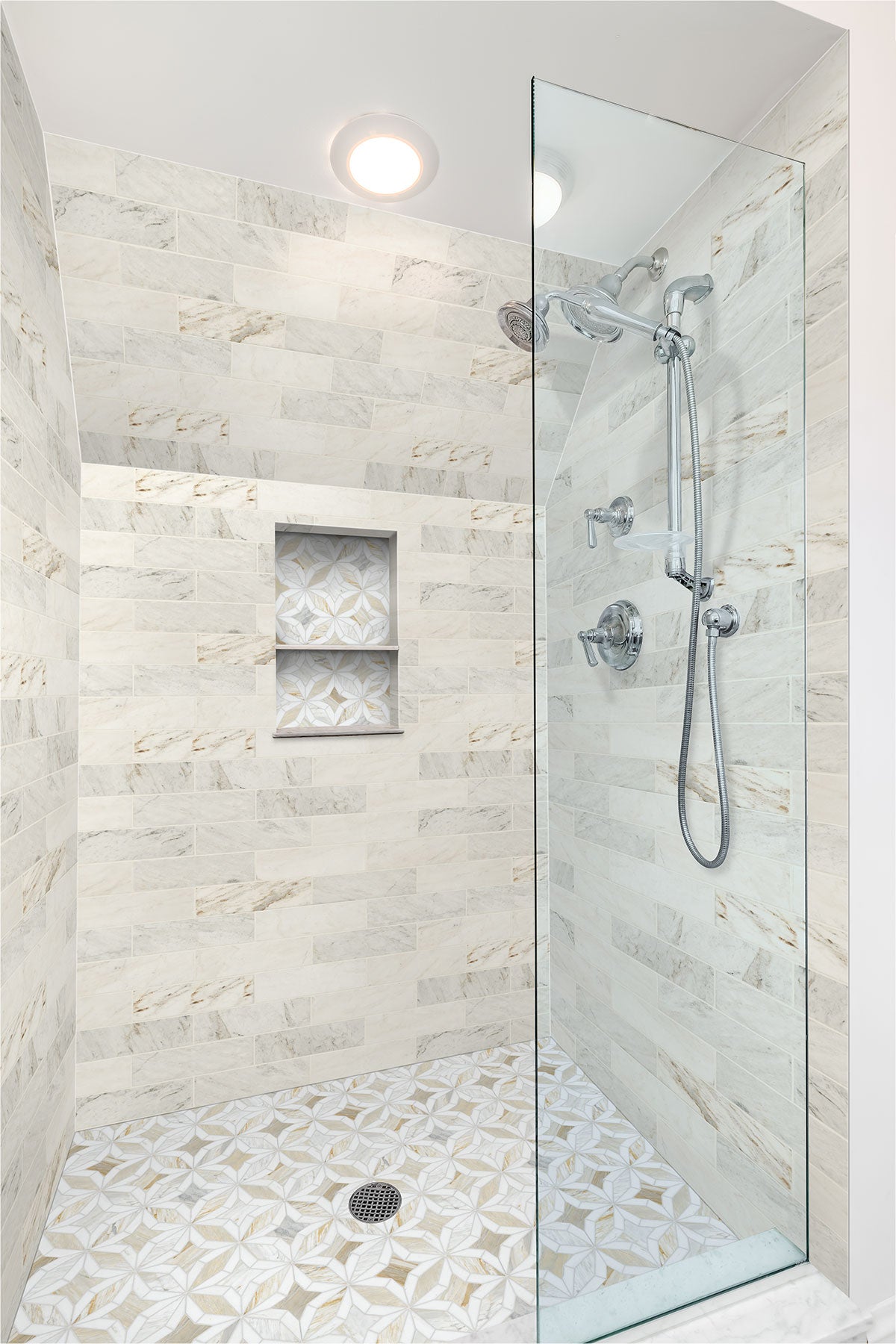 Athena Gold Estrella 10" X 10" Polished Marble Mosaic Floor And Wall Tile by MSI