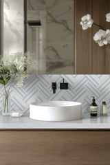 Azula Linea 8 in. x 13 in. Polished Marble Mosaic Floor and Wall Tile by MSI
