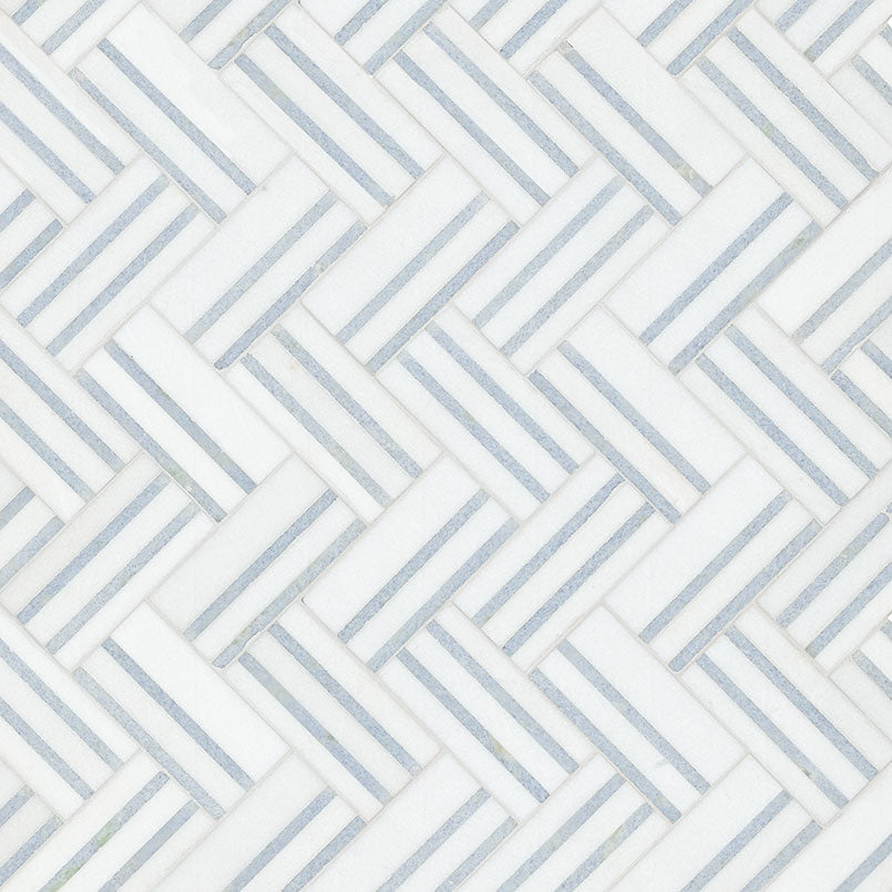 Azula Linea 8 in. x 13 in. Polished Marble Mosaic Floor and Wall Tile by MSI