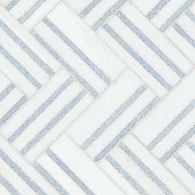 Azula Linea 8 in. x 13 in. Polished Marble Mosaic Floor and Wall Tile by MSI