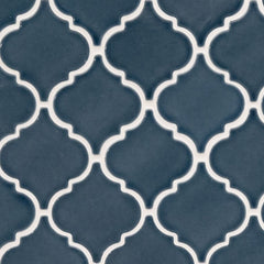Bay Blue Arabesque 11 in. x 15 in. Glossy Ceramic Mesh-Mounted Mosaic Wall Tile by MSI (11.7 sq. ft./Case)