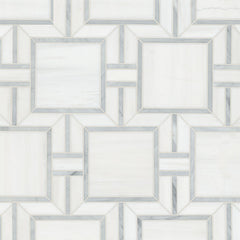 Bianco Dolomite Alana 11" X 13" Polished Marble Mosaic Floor And Wall Tile by MSI