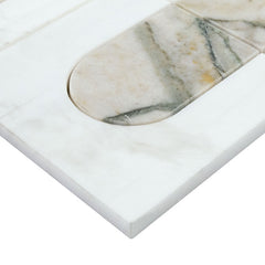 Bianco Dolomite Moderno 12" X 12" Polished Marble Mosaic Floor And Wall Tile by MSI