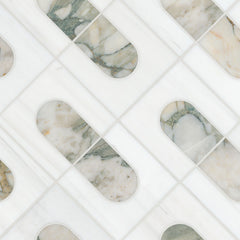 Bianco Dolomite Moderno 12" X 12" Polished Marble Mosaic Floor And Wall Tile by MSI