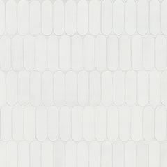 Bianco Glossy Ellipse 12 in. x 12 in. Glass Mesh-Mounted Mosaic Wall Tile by MSI