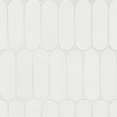 Bianco Glossy Ellipse 12 in. x 12 in. Glass Mesh-Mounted Mosaic Wall Tile by MSI