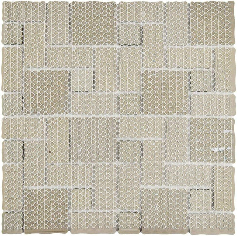 Wavy Rounded Patchwork Pattern Porcelain Mosaic Tile (Box of 10 Sheets) for Bathroom Floors and Walls and Kitchen Backsplash