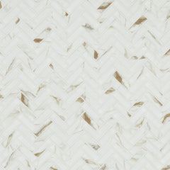Calacatta Gold Herringbone 11 in. x 12 in. Matte Porcelain Mesh-Mounted Mosaic Floor, Wall Tile by MSI