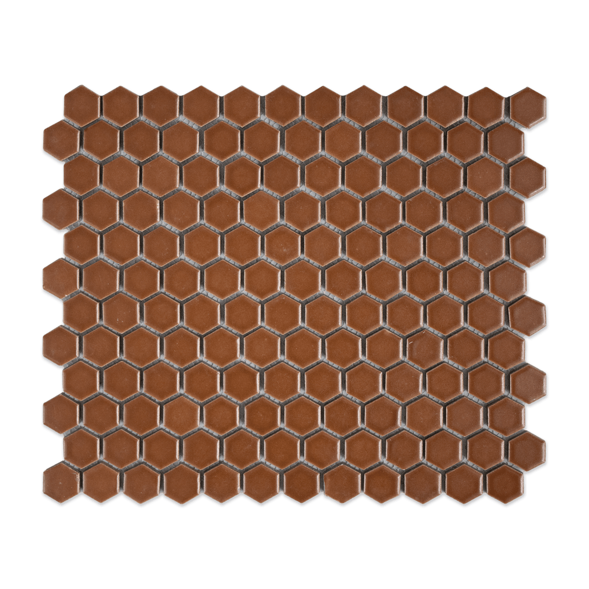 Caramel  1" Hexagon Matte Porcelain Mosaic Tile (5 Sheets)