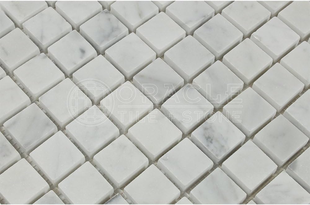 Carrara White Italian (Bianco Carrara) Marble Wall Floor Backsplash Tile 1x1 Polished