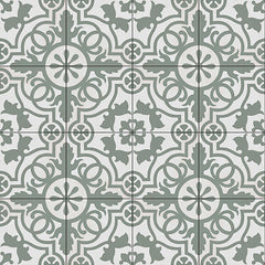 GT Vintage Sage Green Floral 8x8 Matte Porcelain Tile 0GZ20DF