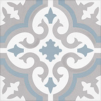 GT Vintage Blue Gray Floral  8x8  0GZ20DG