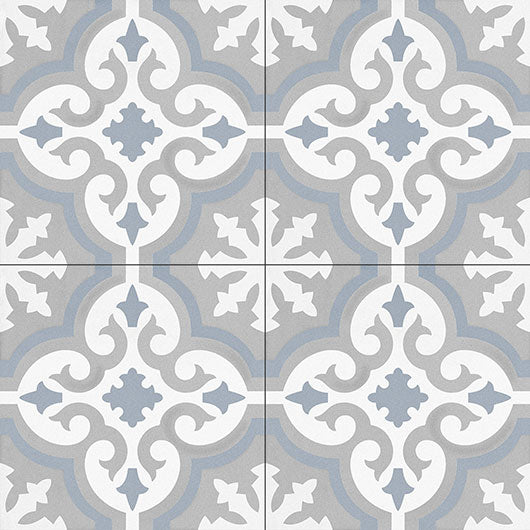 GT Vintage Blue Gray Floral  8x8  0GZ20DG