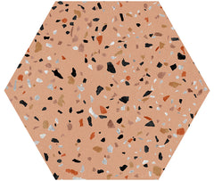 Abstract Salvia 8x9 Matte Hexagon Porcelain Tile for Kitchen Backsplash, Bathroom Wall, Shower, Fireplace, Indoor Floor & Wall, Modern Terrazzo Look
