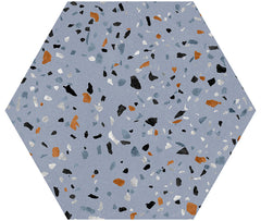 Tenedos Abstract Blue 8"x9" Matte Porcelain Hexagon Tile for Bathroom, Backsplash, Shower, Accent Wall & Flooring