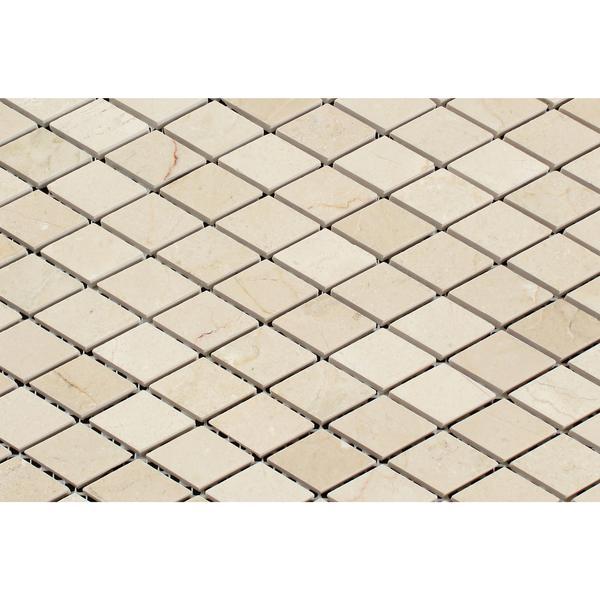 Tenedos Crema Marfil Polished Diamond Mosaic Tile