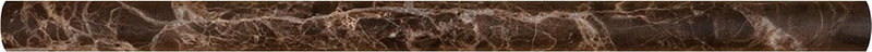 Dark Emperador Polished Marble 1/2x12 Pencil Moulding Wall Tile