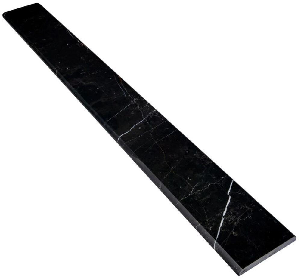 Tenedos Black Marquina 36 in. x 4-1/2 in. Polished Marble Saddle Door Threshold Floor Tile