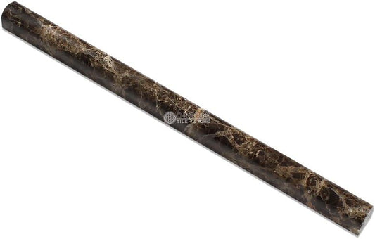 Emperador Dark Spanish Marble 3/4x12 Bullnose Liner Wall Tile Polished