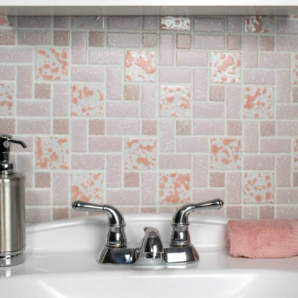 Academy Pink Random Sized Porcelain 12x12 Glazed Mosaic Wall Floor Tile
