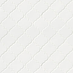 MSI Whisper White Arabesque 10-1/2 in. x 15-1/2 in. x 8mm Glazed Ceramic Mesh-Mounted Mosaic Wall Tile