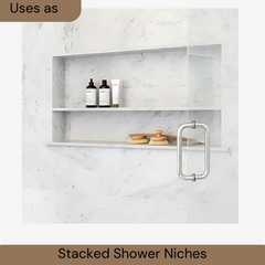 Threshold Shower Curb Pure Super White Engineered Marble 60 inch Length and custom Width