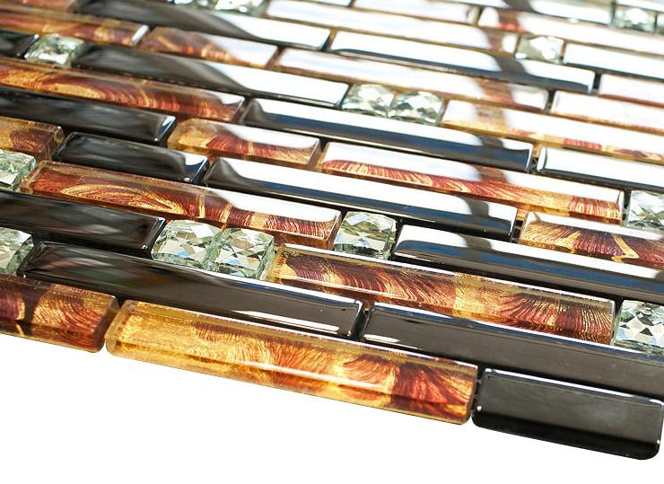 Fire Luxury Diamond Glass Mosaic Tiles - Tenedos