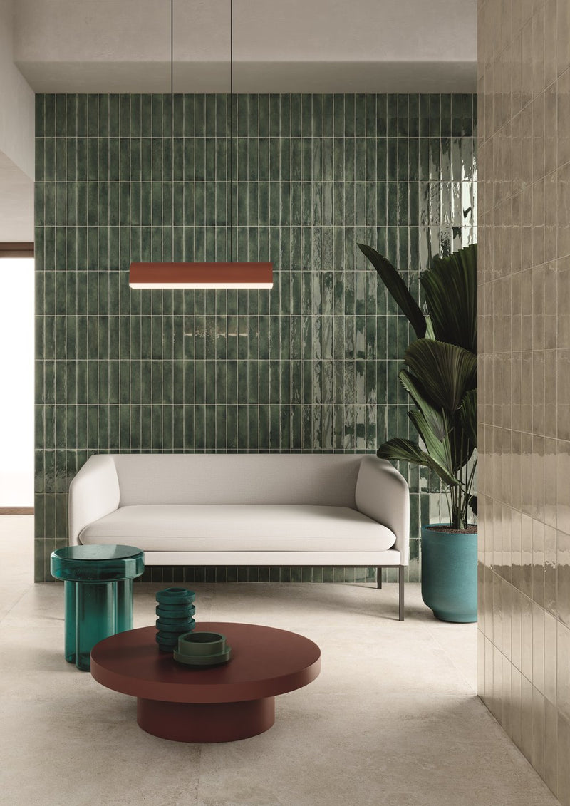 Scandiano Series Handmade Antique Look Glossy 2.5x10 Subway Porcelain Wall Tile for Kitchen Backsplash, Bathroom Wall, Accent Wall, Fireplace Surround (Box of 50 Pieces)