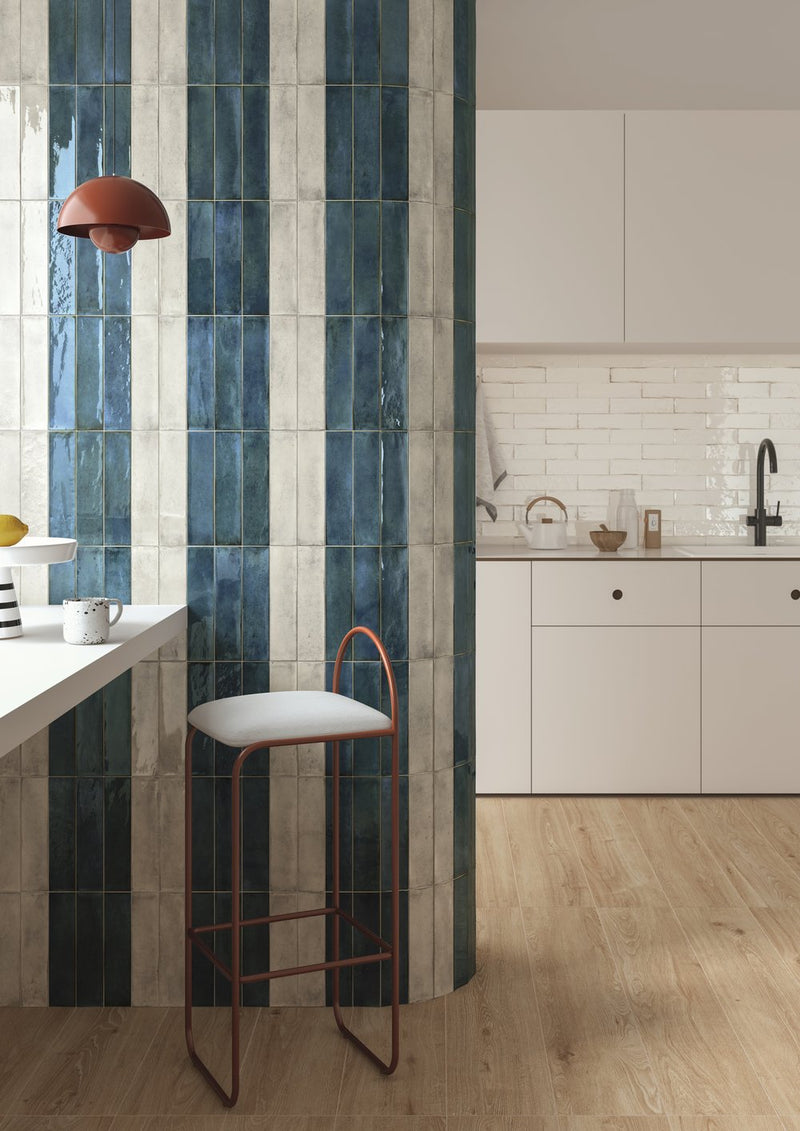 Scandiano Series Handmade Antique Look Glossy 2.5x10 Subway Porcelain Wall Tile for Kitchen Backsplash, Bathroom Wall, Accent Wall, Fireplace Surround (Box of 50 Pieces)